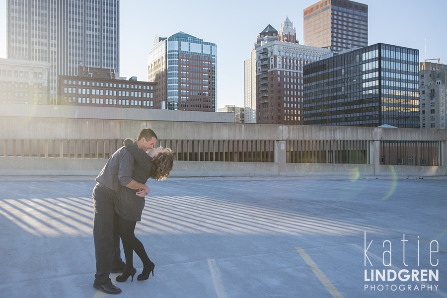 Downtown Des Moines Engagement Photos