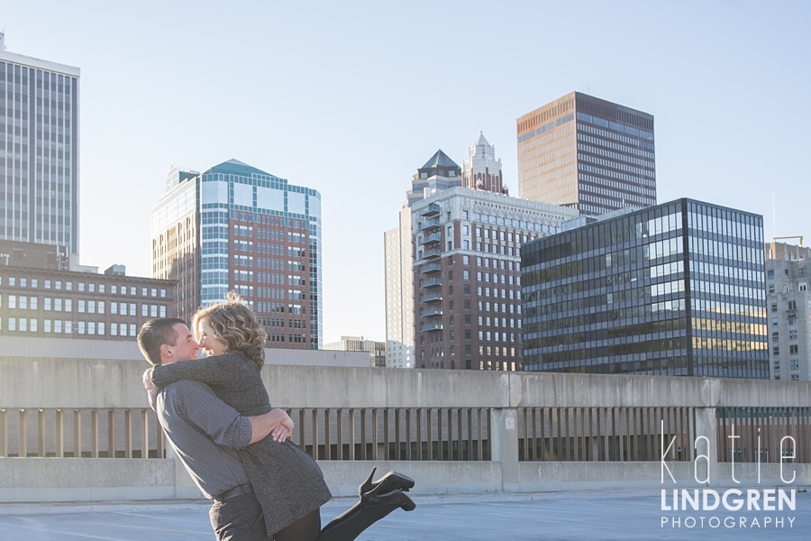 Downtown Des Moines Engagement Photos