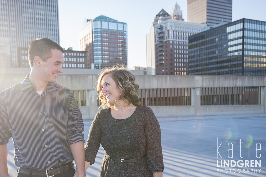 Downtown Des Moines Engagement Photos