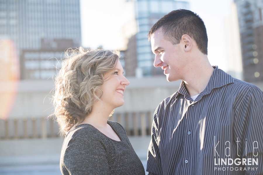 Downtown Des Moines Engagement Photos