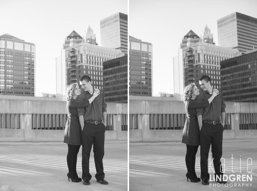 Downtown Des Moines Engagement Photos