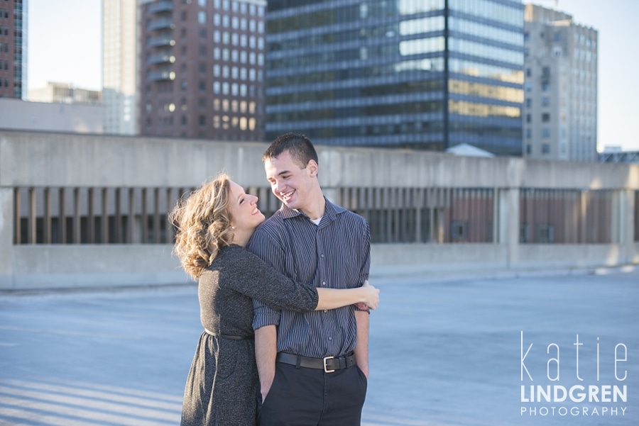 Downtown Des Moines Engagement Photos