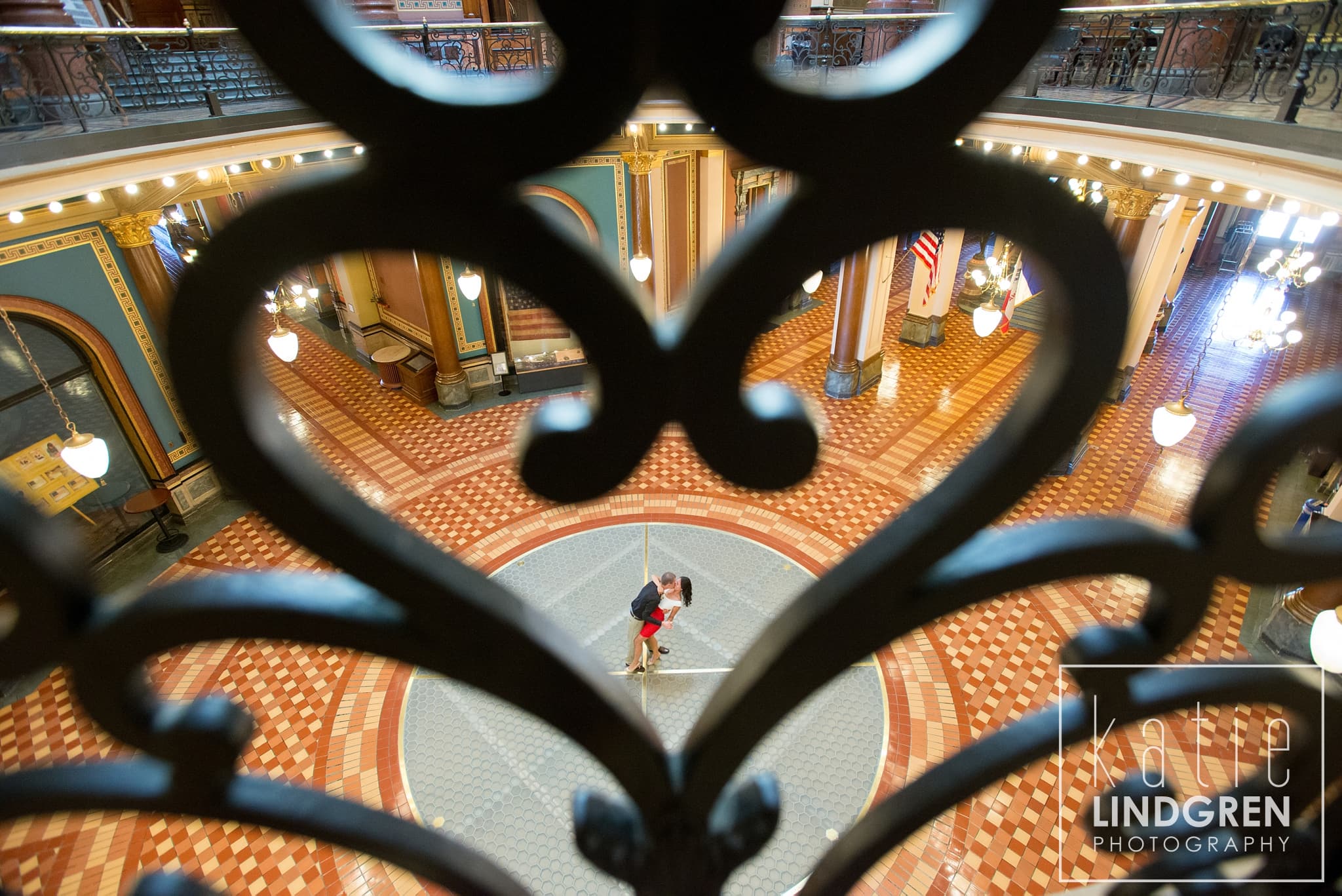 Downtown Des Moines Iowa Engagement Photographer