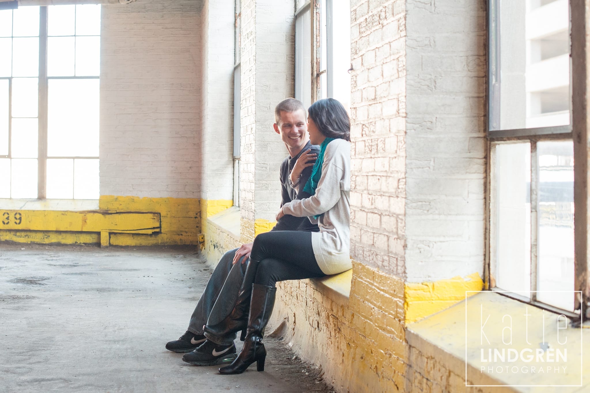 Downtown Des Moines Iowa Engagement Photographer
