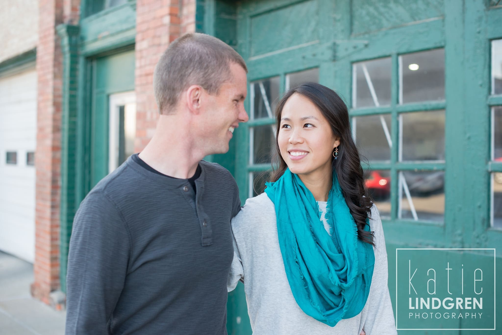 Downtown Des Moines Iowa Engagement Photographer