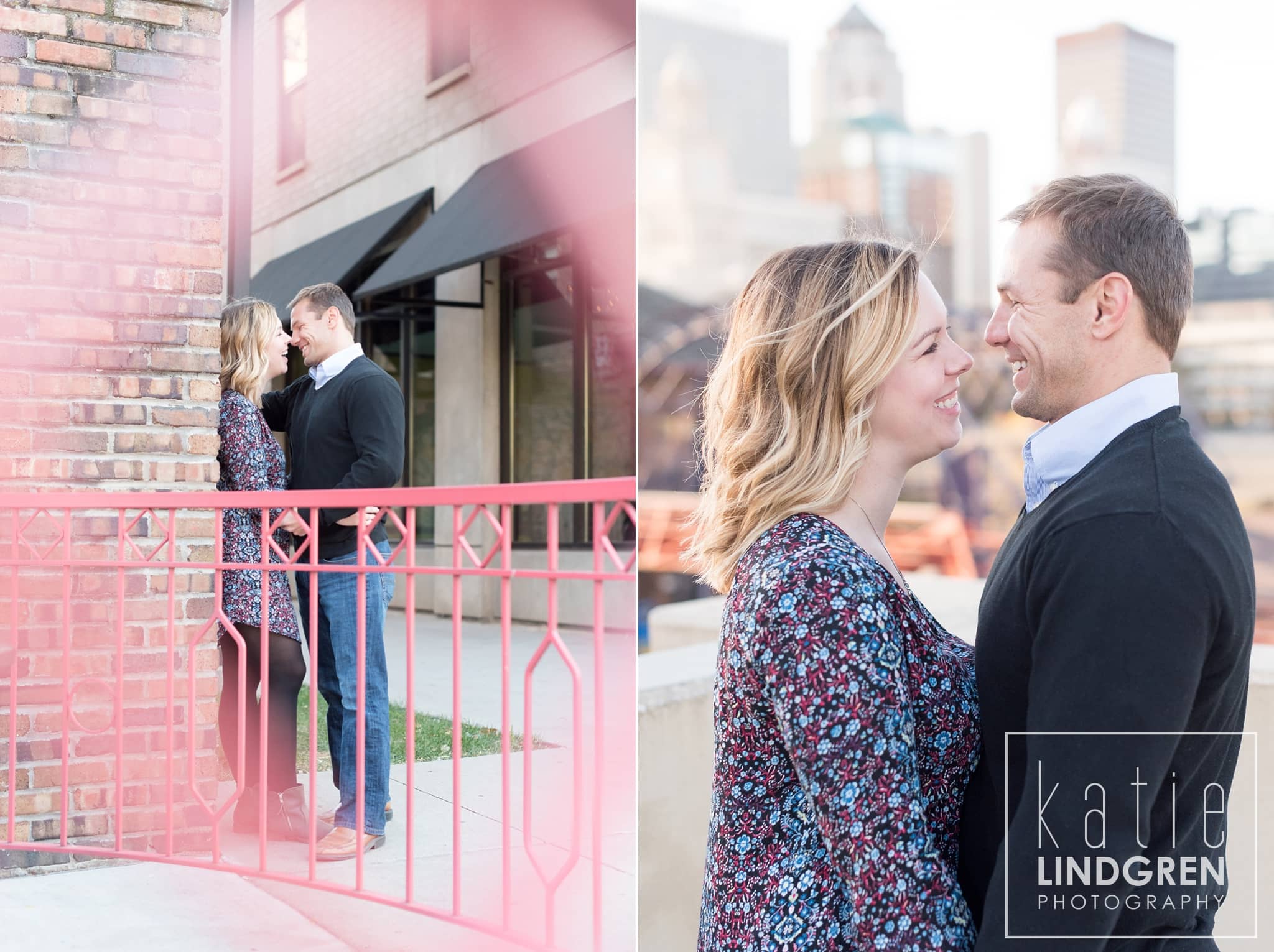 Downtown Des Moines Engagement Photos