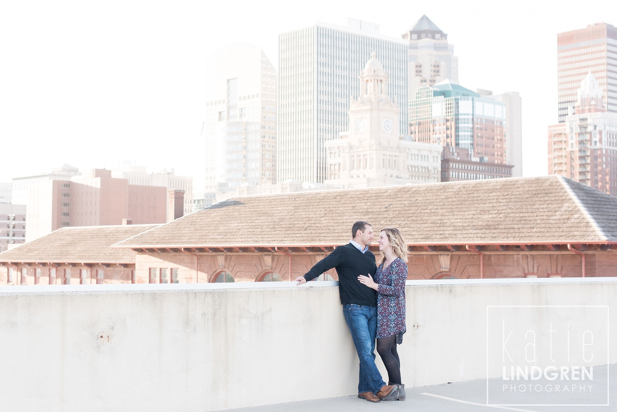 Downtown Des Moines Engagement Photos