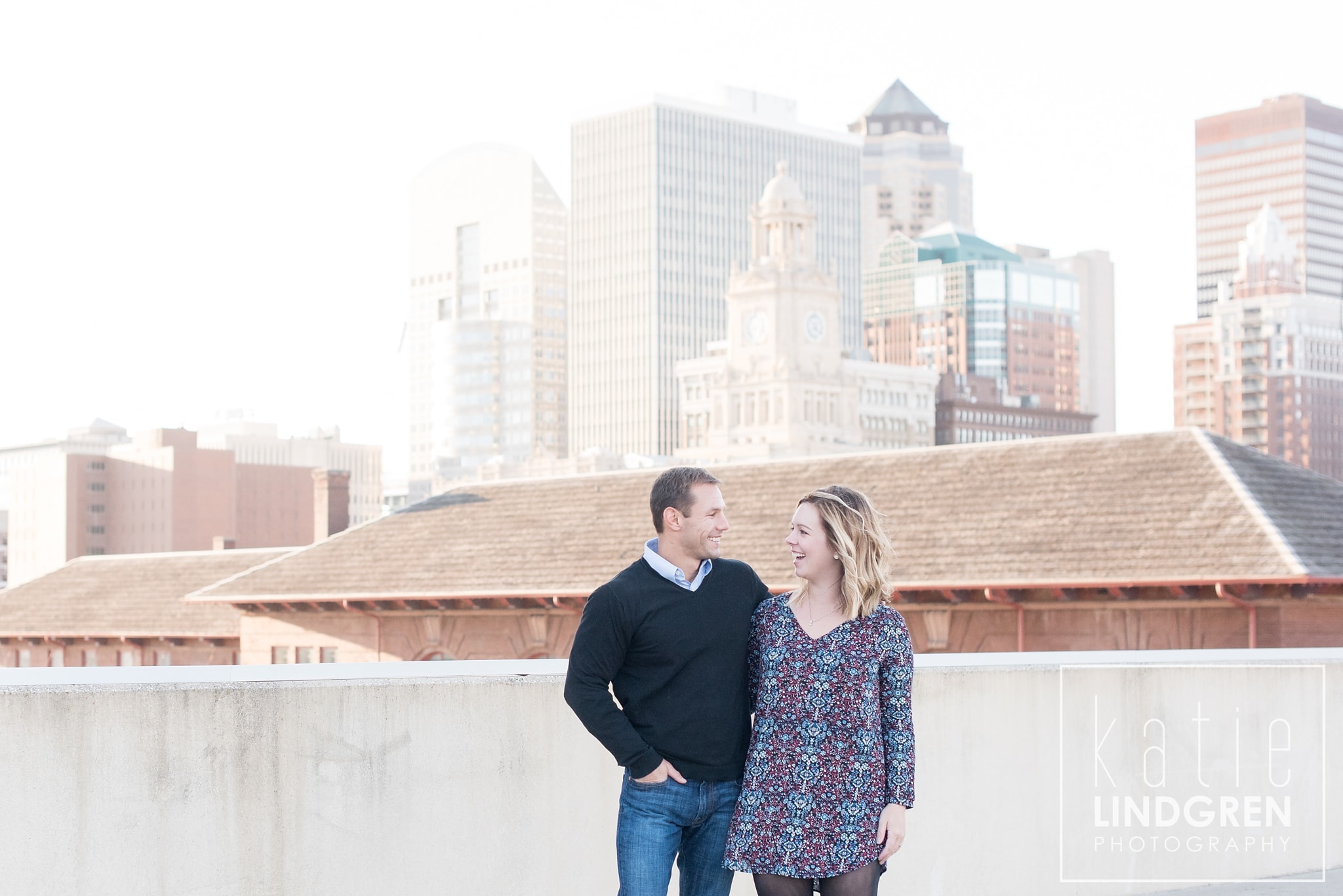 Downtown Des Moines Engagement Photos