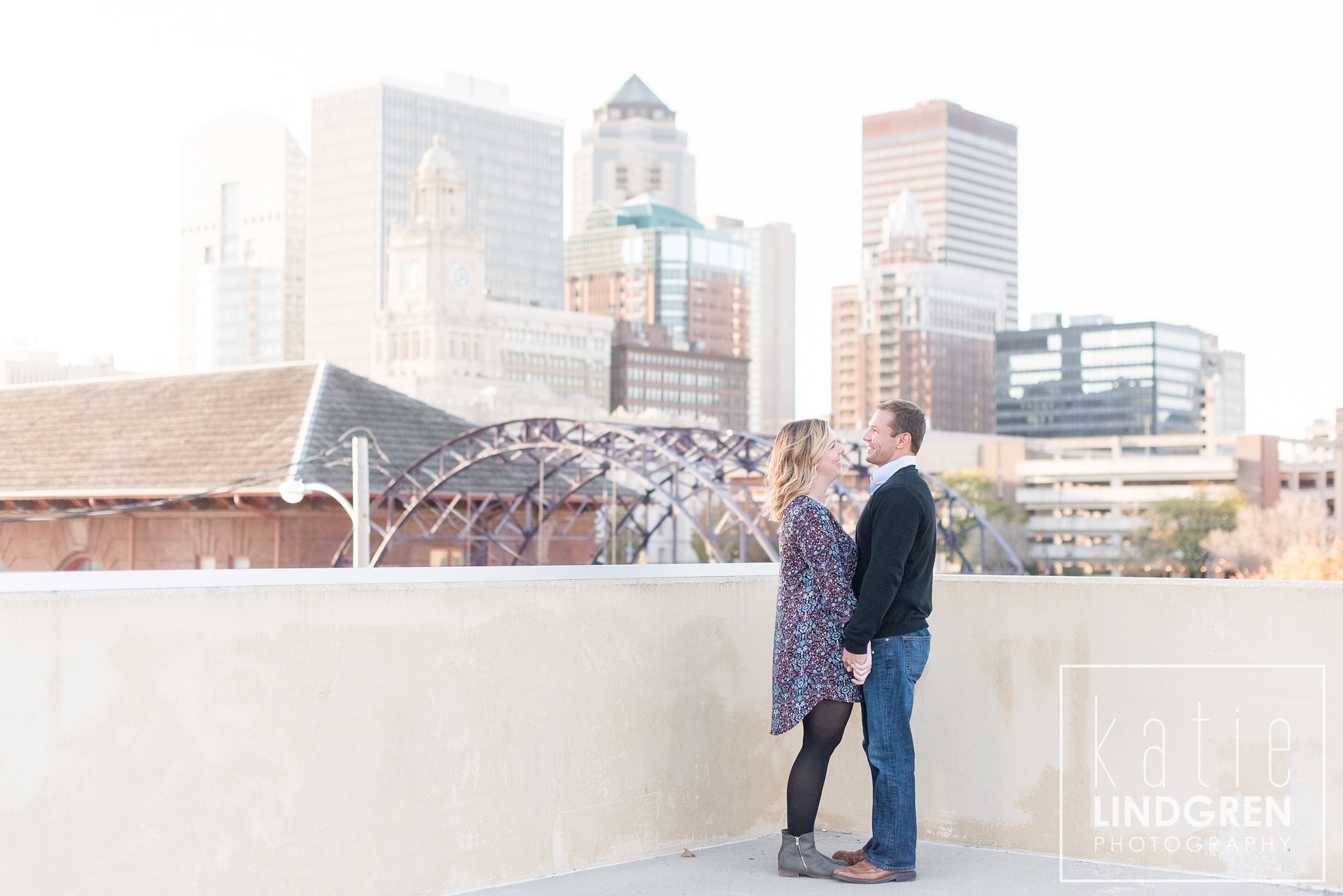 Downtown Des Moines Engagement Photos