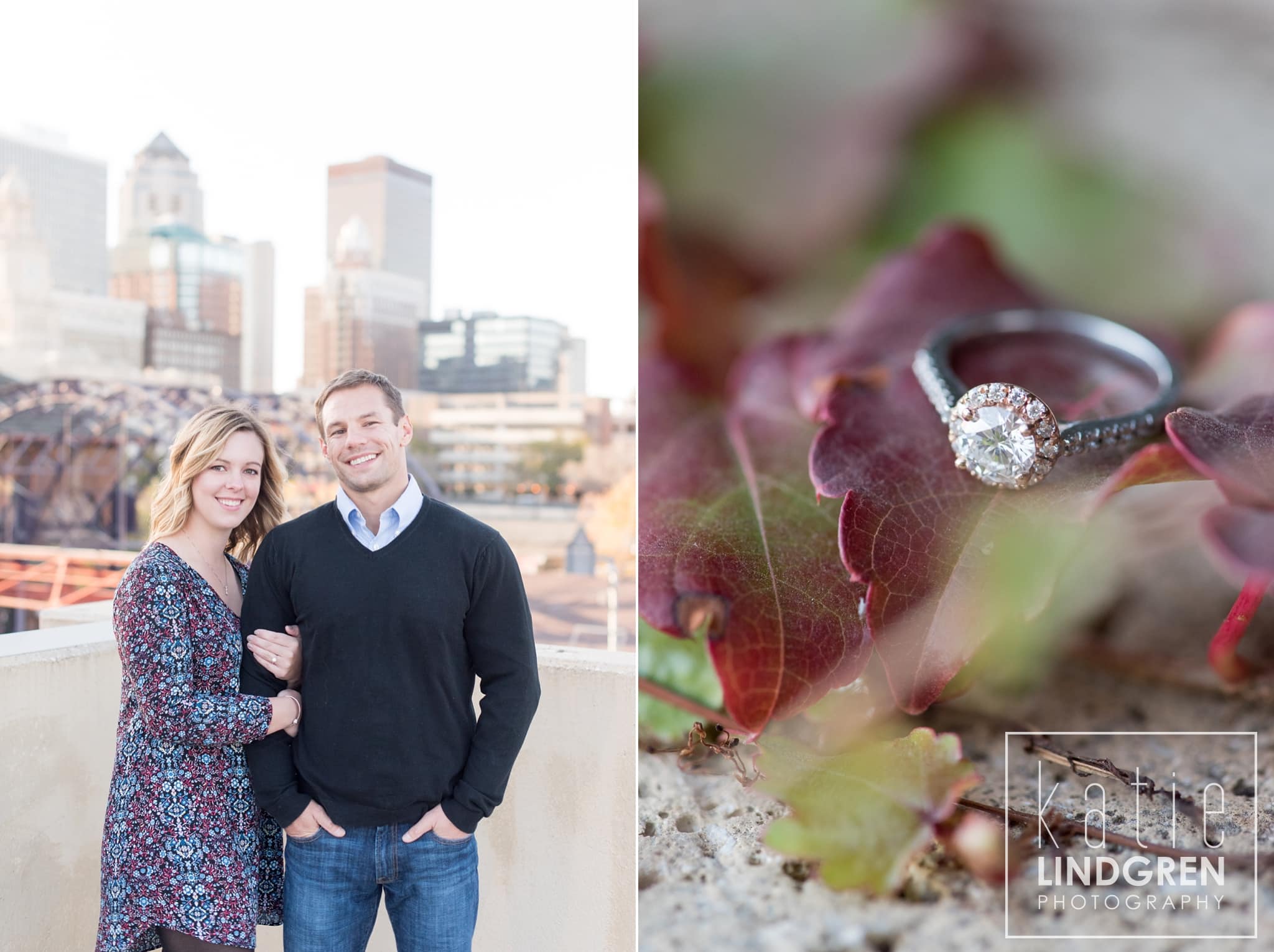 Downtown Des Moines Engagement Photos