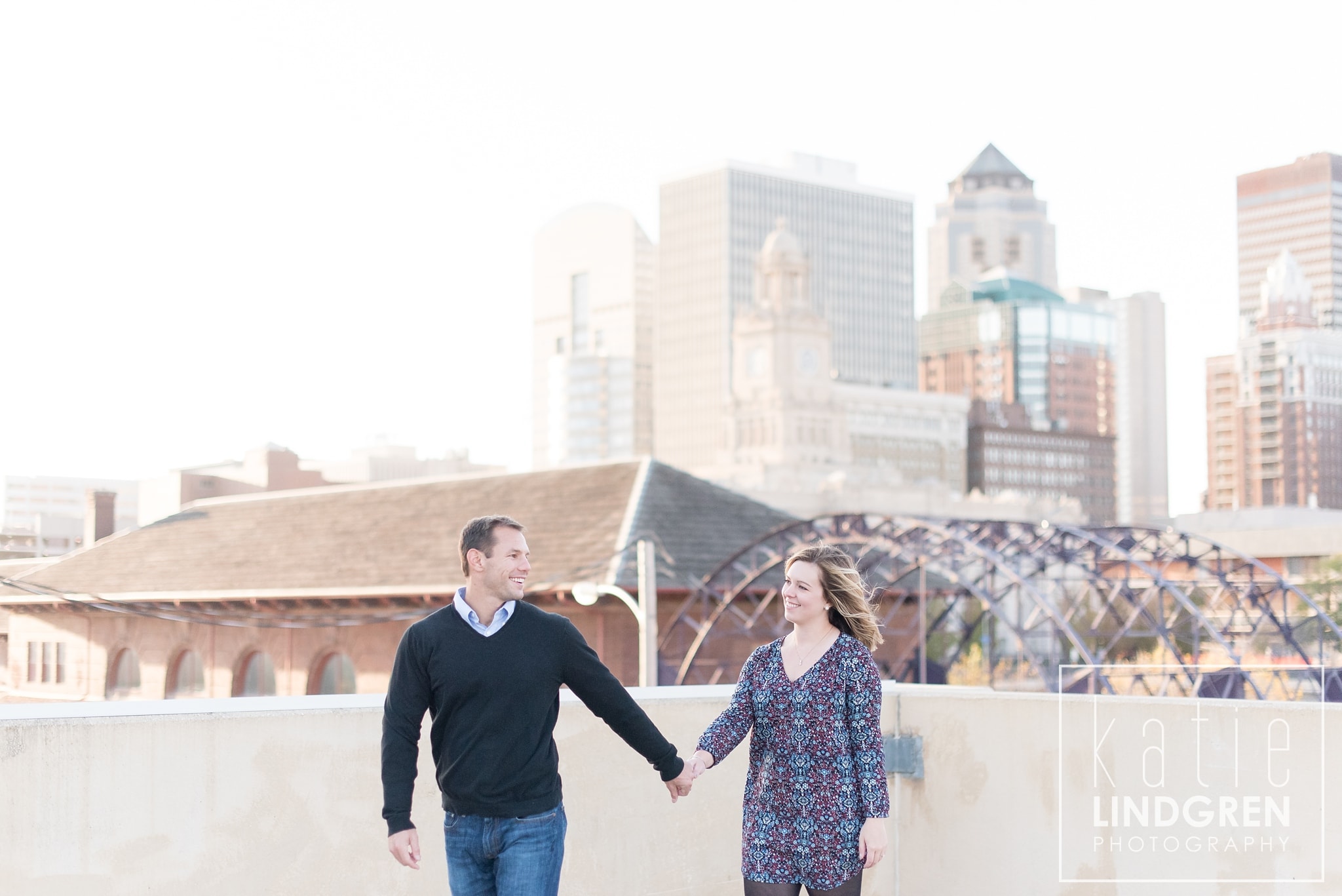 Downtown Des Moines Engagement Photos