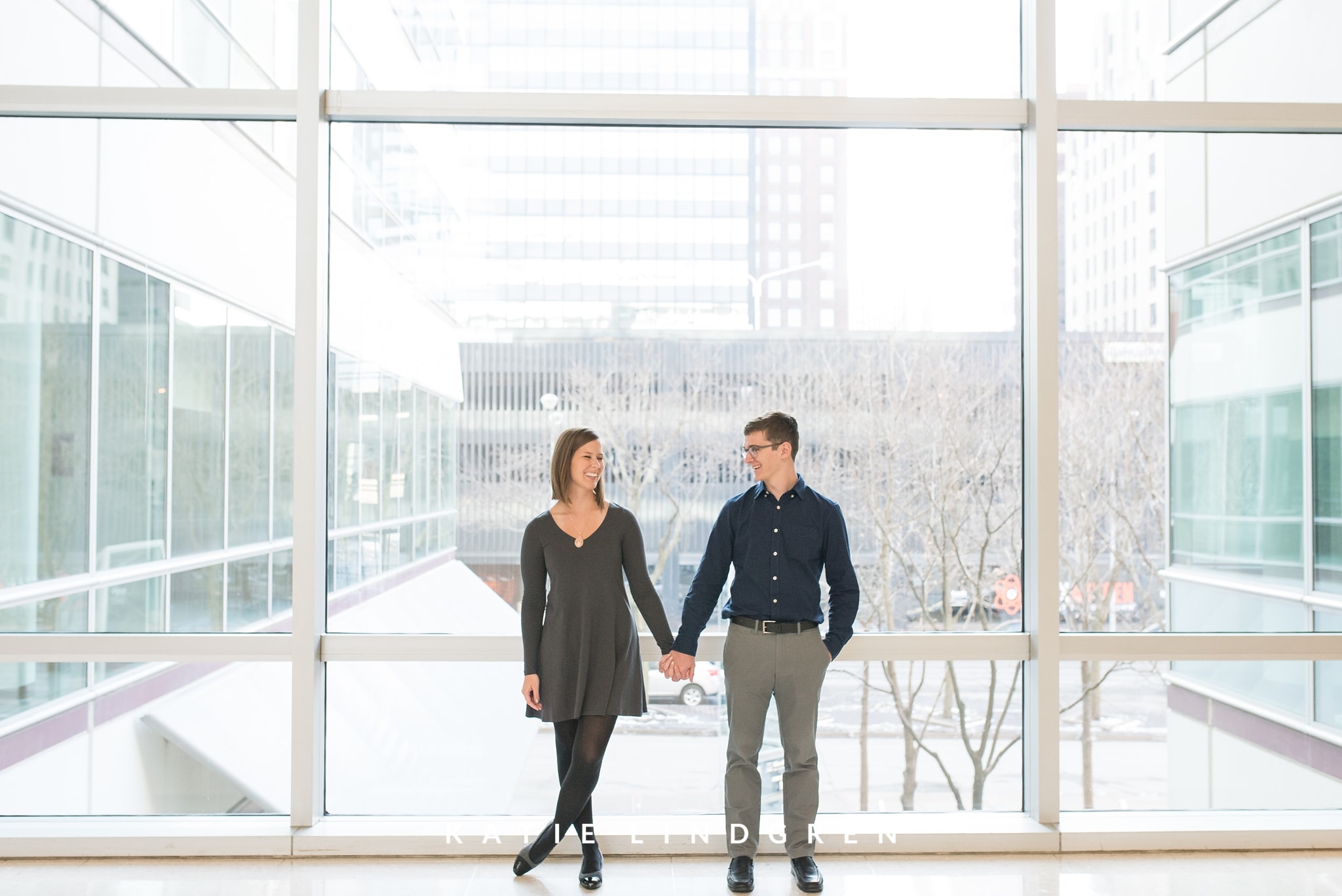 Downtown Des Moines Engagement Photos