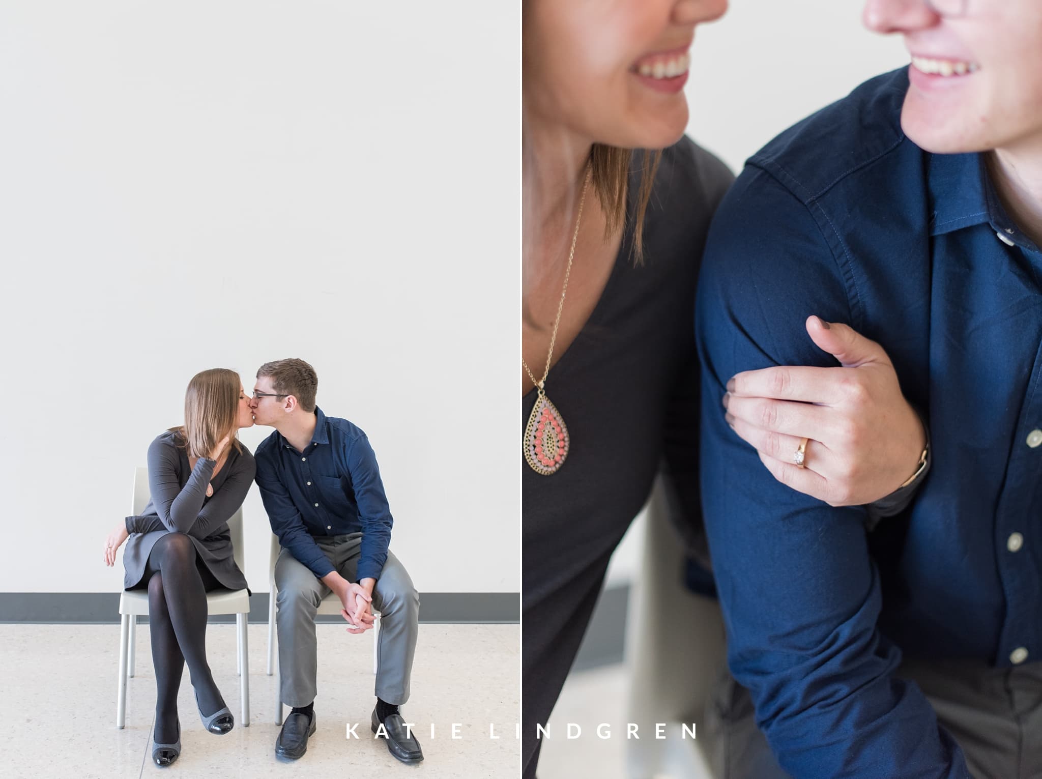 Downtown Des Moines Engagement Photos