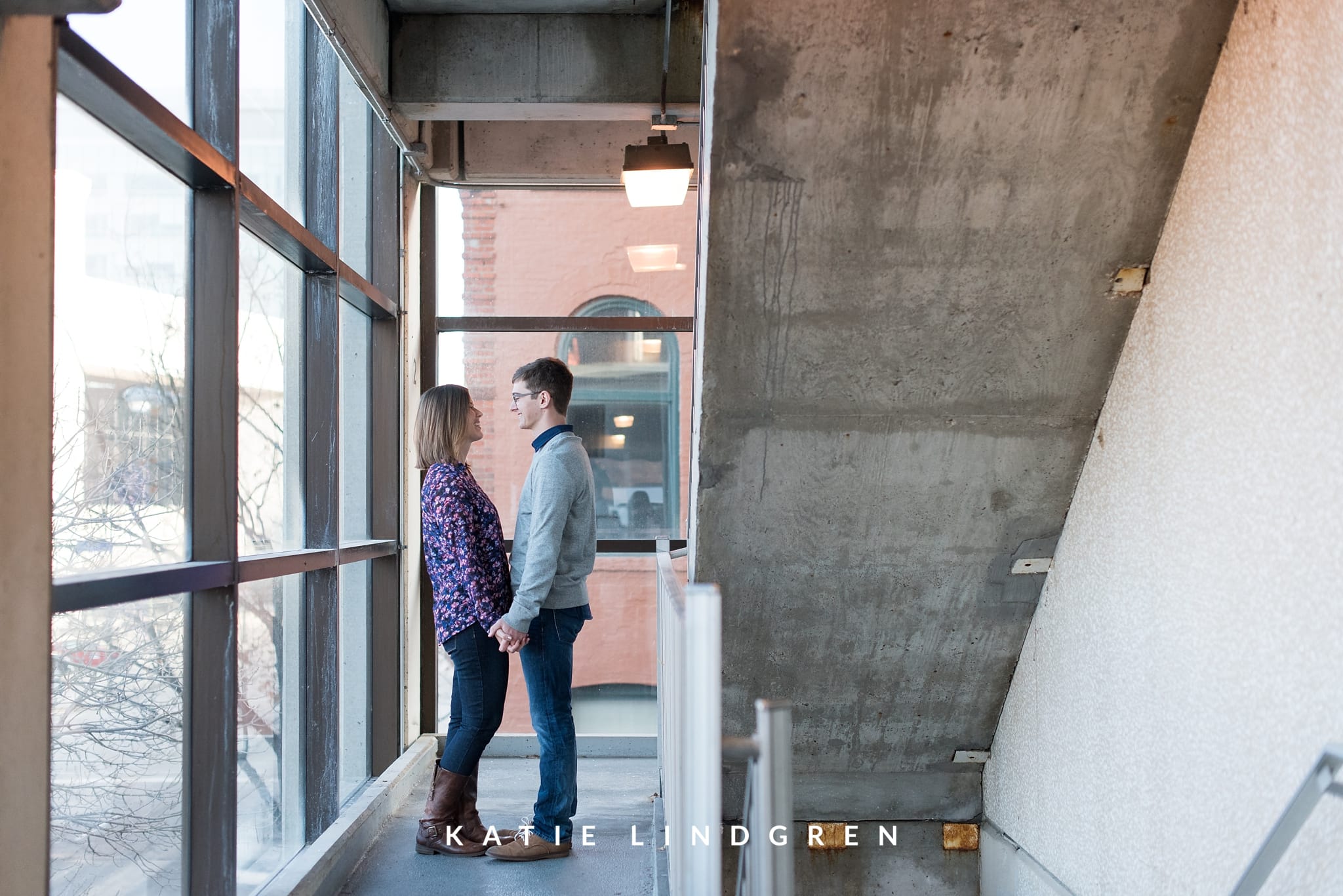 Downtown Des Moines Engagement Photos