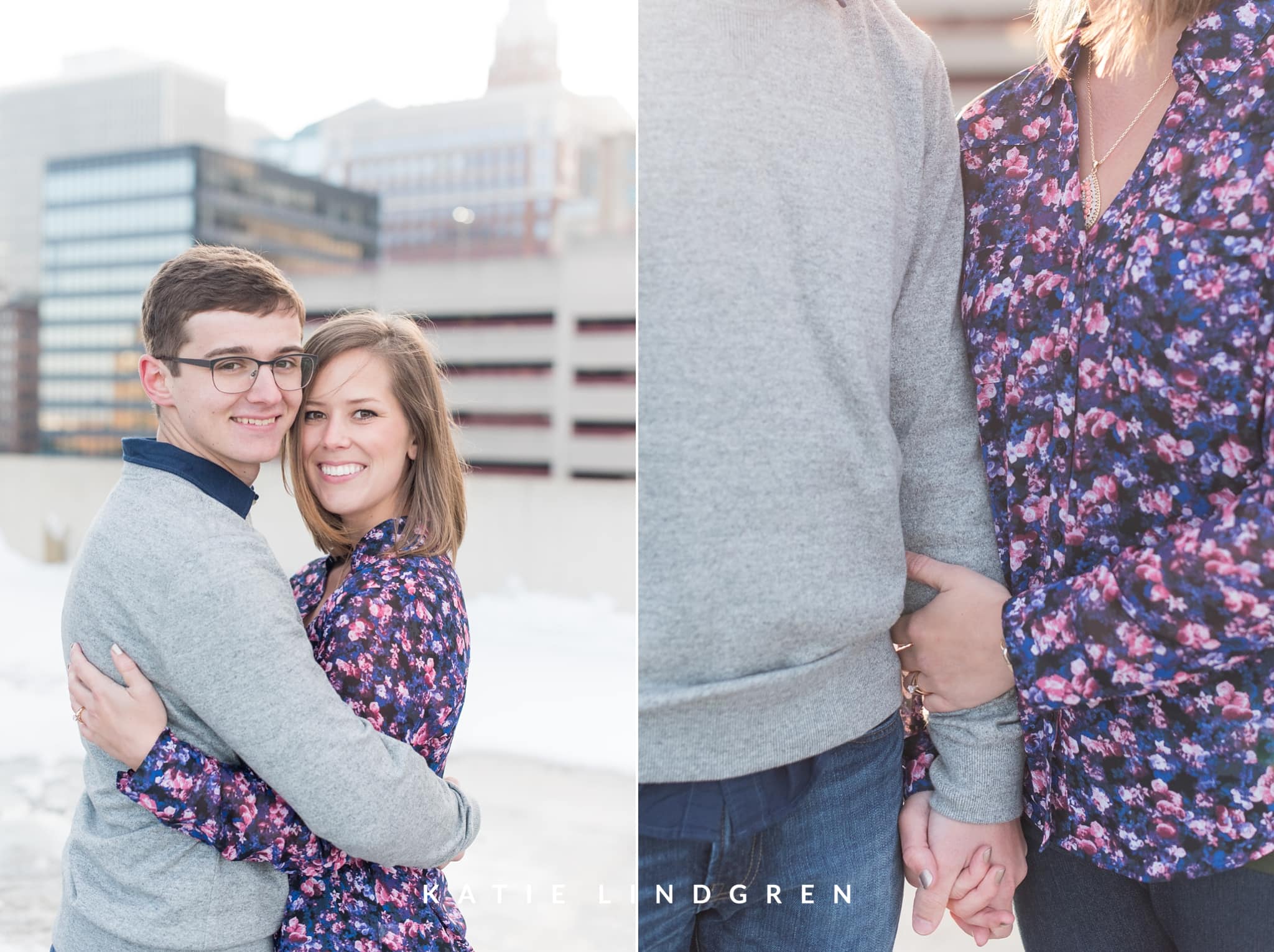 Downtown Des Moines Engagement Photos