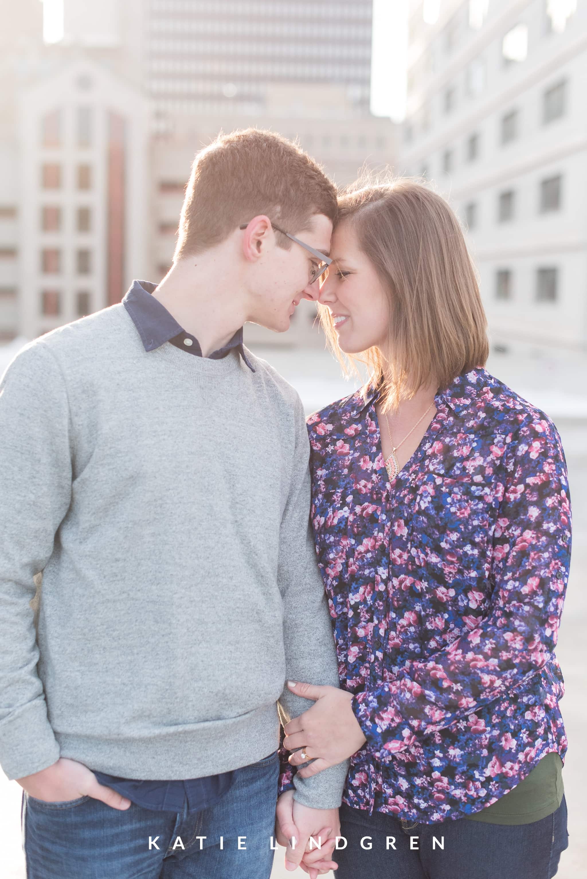 Downtown Des Moines Engagement Photos